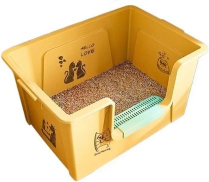 Pet Supplies, Litter Box for Large Cats,High Sides, Anti-Splash, Multi-Cat Use2