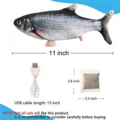 Tocirelo Cat Toys Flopping Fish with Catnip, Moving Cat Toy Interactive for Indoor Cats, Kitten Kicker Floppy Dog Toy, 11" Electric Realistic Plush Wiggle Fish for Kitty Exercise6