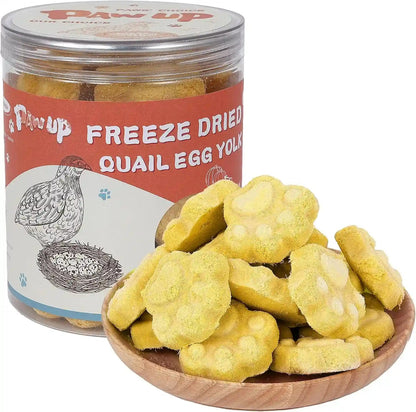 PAWUP Freeze Dried Quail Egg Yolk Pet Treats, Freeze-Dried Pet Food for Dogs, Cats, Pure Fresh Ingredient, 4.2 Oz, Rawhide Free, Gluten&Grain Free11