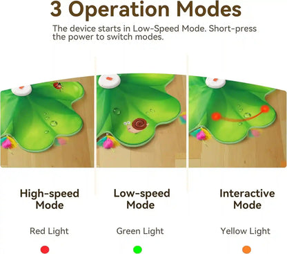 FEELNEEDY Rechargeable Cat Toys, 2 in 1 Hide and Seek Game Interactive Cat Toy, Movable LED Red Dot, Moving Concealed Feathers, Durable Exercise Toys for Indoor Cats, Bored Adult Cats Wand Toy3