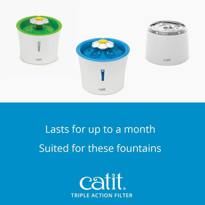 Catit Triple Action Replacement Original Water Fountain Filters, 5 Pack – Official Replacement Filters for Catit Cat Drinking Water Fountains5