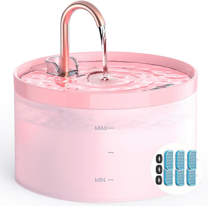 Cat Water Fountain: Dog Bowl Fountains - Automatic Pet Dispenser - Dogs Drinking Waterer Bowls Indoor - Auto Watering Dish Supplies - Easy Cleaning Animal Machine - Quiet 67Oz/2L Kitty Drink Fountain12