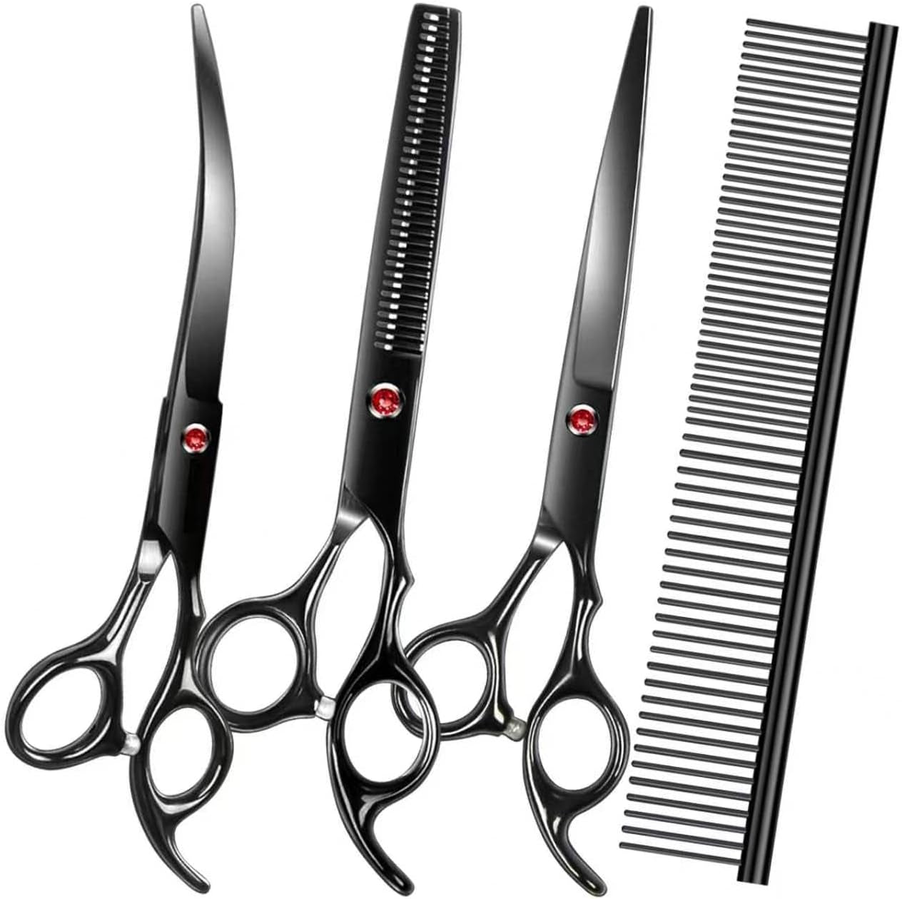 dog-grooming-scissors-kit-premium-stainless-steel-dog-shears-with-curved-shears-sharp-durable-for-dogs-cats-pink-3-piece