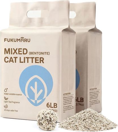 FUKUMARU Tofu Cat Litter - Natural Lightweight Unscented Cat Litter Pellets, 99.9% Dust Free Quick Clumping, Effective Odor Control, Flushable, Low Tracking, 18 LBS (3 Packs)14