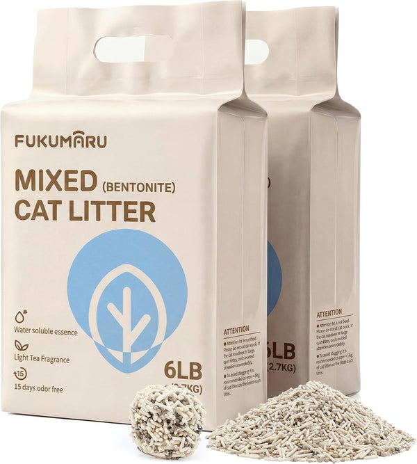 FUKUMARU Tofu Cat Litter - Natural Lightweight Unscented Cat Litter Pellets, 99.9% Dust Free Quick Clumping, Effective Odor Control, Flushable, Low Tracking, 18 LBS (3 Packs)14