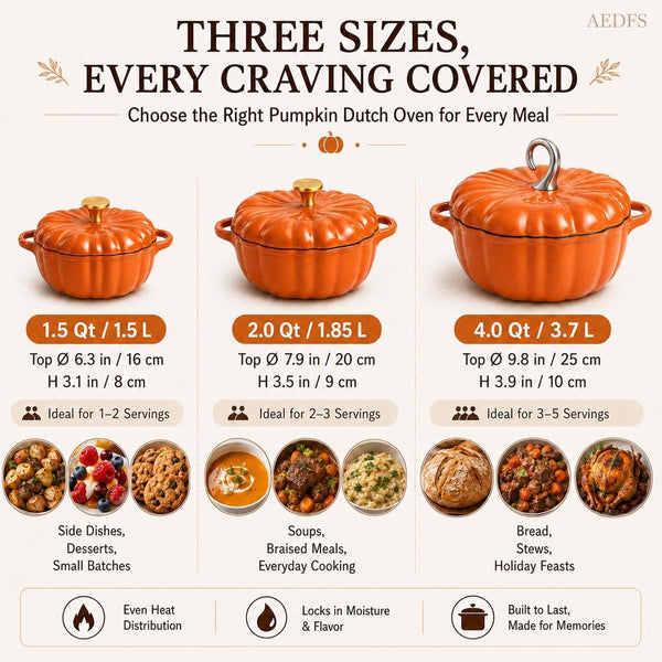 Pumpkin Dutch Oven with Lid, Enameled Cast Iron Pumpkin Pot, Halloween Cookware for Fall Kitchen Decor, Oven Safe Dutch Oven for Bread, Soup, Stew, Thanksgiving Gift (2.0 Qt Orange B)4