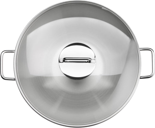 Macao Induction Wok Set, 2 Pieces, Wok Pan 36 Cm with Glass Lid, Polished Cromargan Stainless Steel, Uncoated5