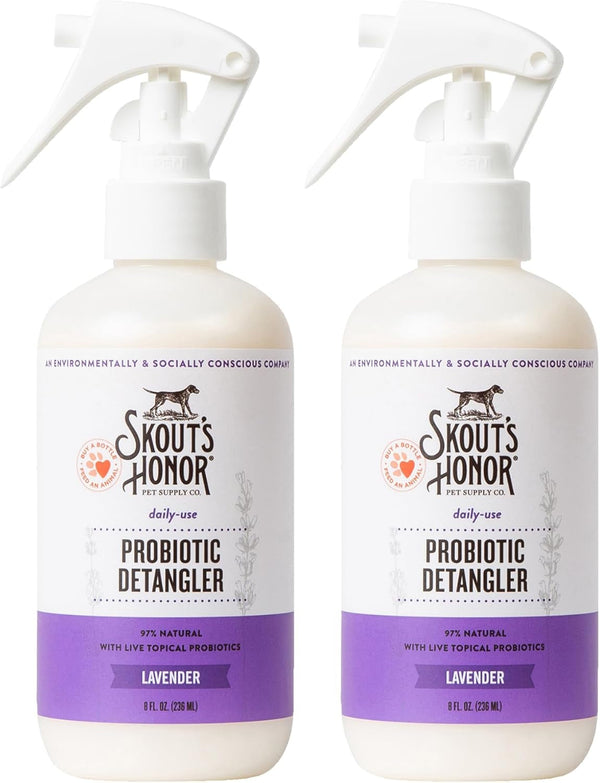 SKOUT'S HONOR Probiotic Dog Detangler Spray - Dog of The. Woods, 8 Oz | Hydrating and Conditioning with Avocado Oil, 97% Natural, Microbiome-Friendly, Paraben and Sulfate-Free12