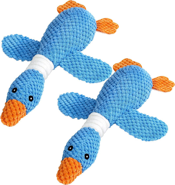 Vitscan Upgraded Goose Indestructible Dog Toys for Aggressive Chewers Small Medium Large Breed, Crinkle Squeaky Plush Dog Puppy Chew Toys for Teething, Duck Puppy Toys13
