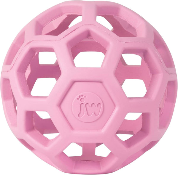 JW Pet Hol-Ee Roller™, Dog Toy Puzzle Ball, Natural Rubber, Small (3 Inch Diameter), Pink1