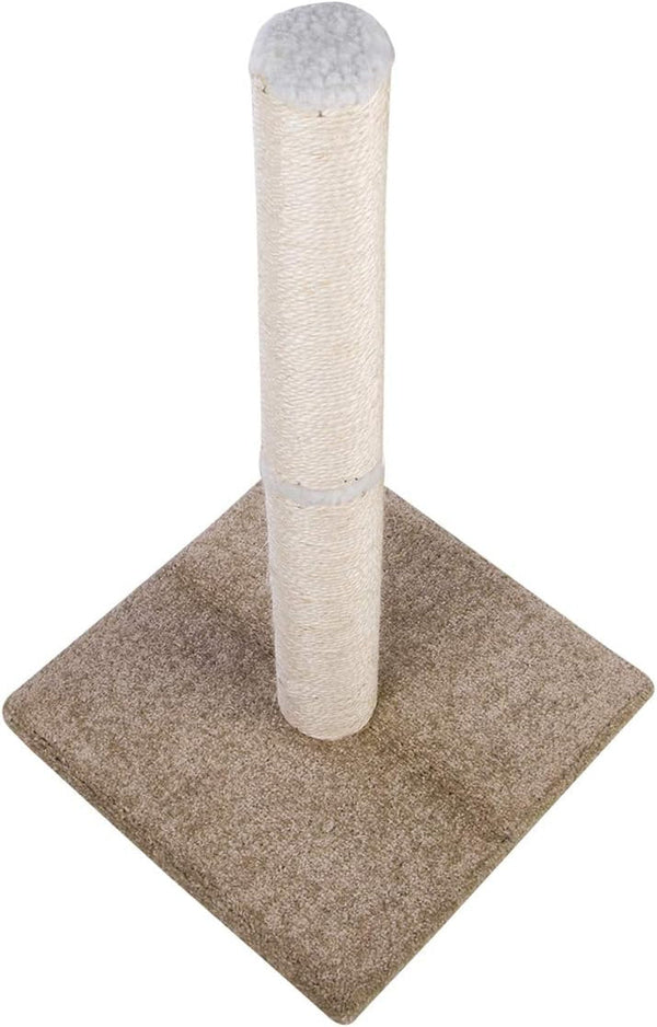 Cat Scratching Post Carpet, Tall Big Sisal Rope Cat Scratch Pole for Cats and Kittens, Stable Carpeted Heavy Base (Beige/Yellow)4