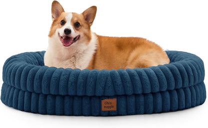 Chixnuggle Orthopedic Dog Bed, Washable Cover, Faux Fur Bolster Pet Couch | Waterproof,Egg Crate Foam,Non-Slip Bottom,For Small Medium Dogs,Dark Grey,30*24*7,Dog Sofa,Puppy Bed28