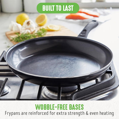 16 Piece Ceramic Nonstick Pots & Pans Cookware Set, Black | Pfas-Free Nonstick Coating, Stockpot, Frying Pans, Saucepans, Sauté Pan, Stay-Cool Handles, Dishwasher & Oven Safe up to 350F11