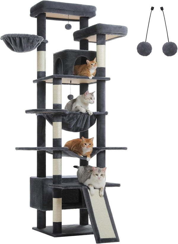 MUTTROS Mushroom Cat Tree Tower with Removable Scratcher, Large Hammock, Condo, Perch, 3 Sisal Posts – Multi-Level Cat Tree for Indoor Cats, Cute Cat Tower for Small Space Homes33