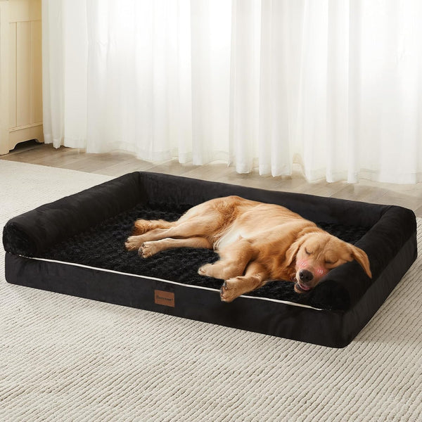 BFPETHOME Orthopedic Washable Dog Beds Large Sized Senior Dog for Comfy Sleeping with Removable Cover, Waterproof Big Soft Pet Couch Bed for Dogs Relax18