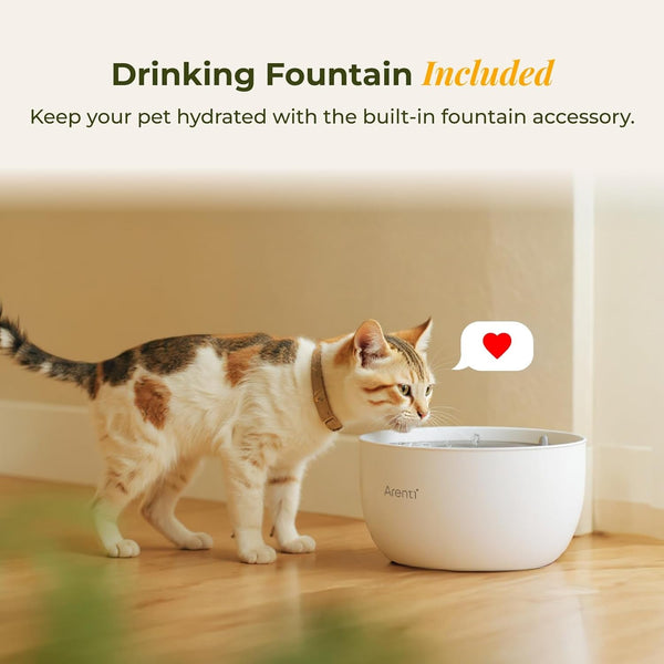 ARENTI Smart Automatic Cat Feeder and Water Fountain, 4L Pet Feeder Cat Food Dispenser with Camera, Dual Power, App Control, Live View & Night Vision, Meal Call, Hygienic Water Flow, Desiccant Bag4