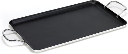 Double Burner Griddle Non-Stick 20-Inch, Black | Nonstick Coated Surface, Dual Side Handles, Ideal for Breakfast Foods, Perfect for Gatherings1