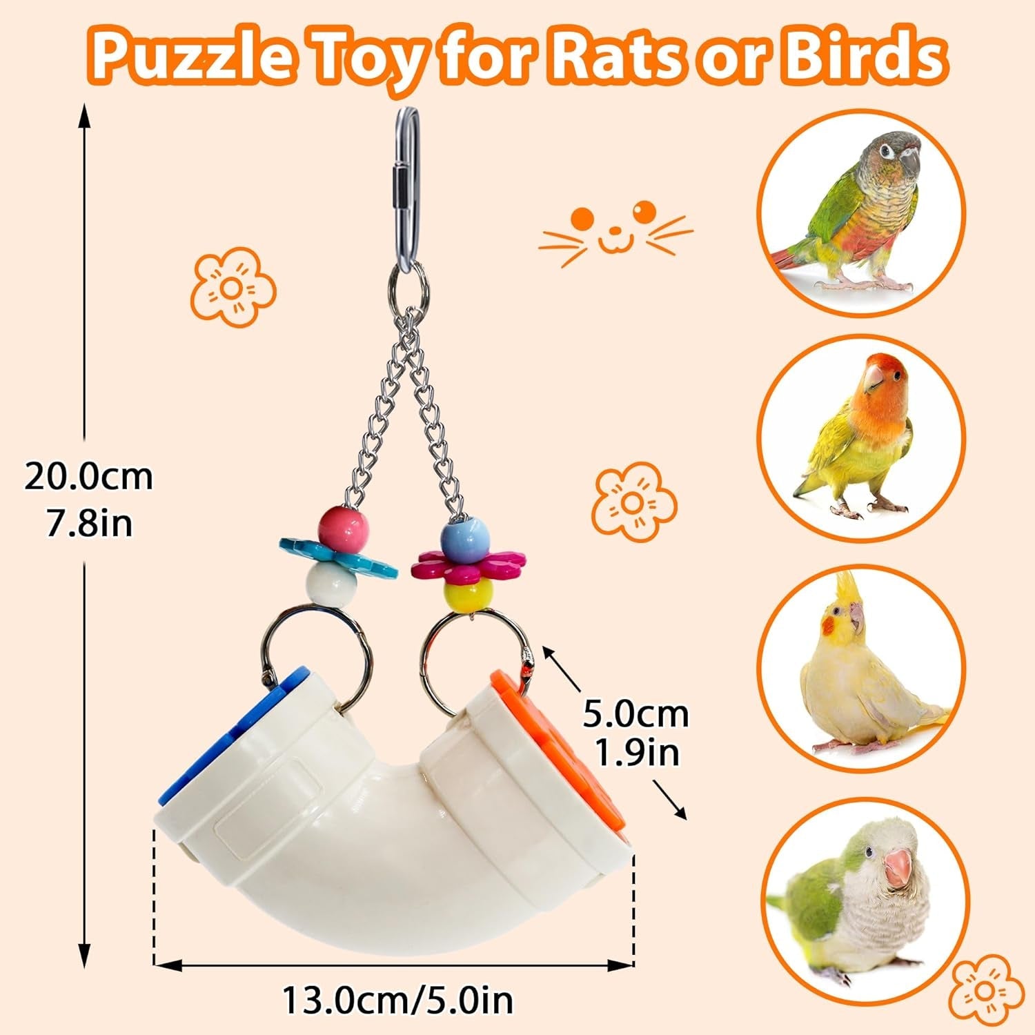 rat-enrichment-foraging-toy-wide-opening-for-more-treats-easy-clean-slow-feeder-hanging-fancy-cage-puzzle-toy-for-rats-mice-inspires-foraging-instincts-to-relieve-boredom-and-keep-healthy
