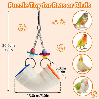 Rat Enrichment Foraging Toy, Wide Opening for More Treats, Easy-Clean | Slow Feeder Hanging Fancy Cage Puzzle Toy for Rats & Mice, Inspires Foraging Instincts to Relieve Boredom and Keep Healthy6