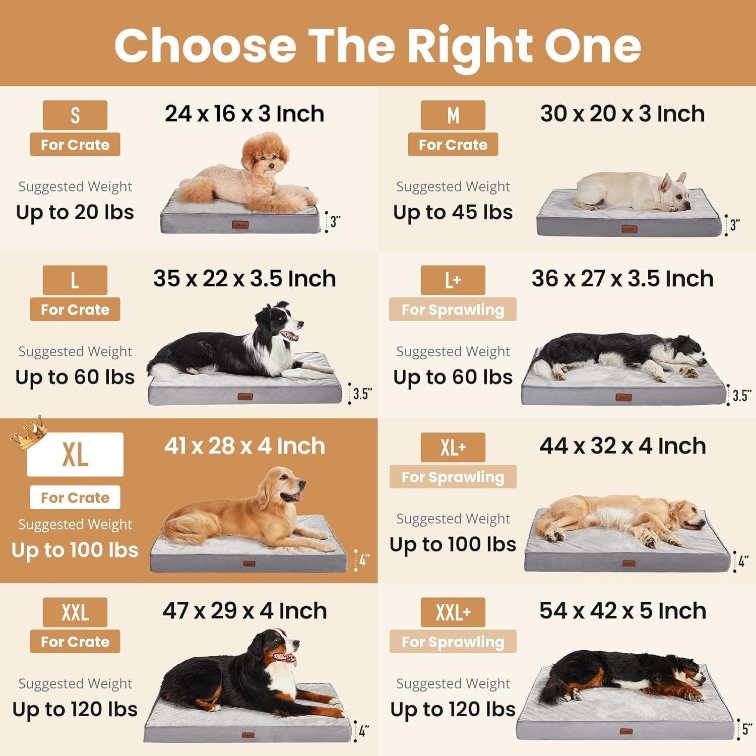 ohgeni-orthopedic-waterproof-large-dog-bed-memory-foam-41-inchgray-machine-washable-removable-cover-in-easy-clean-fabric-reversible-memory-foam-easy-carry-handle-suitable-for-crate