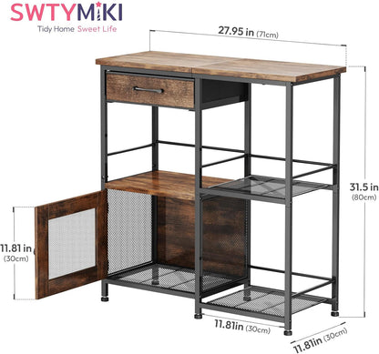 Coffee Bar Cabinet for Home - Farmhouse Coffee Stand Station Multi-Purpose Buffet Sideboard Cabinet with Drawers - Kitchen Bar Table for Living Room, Corner, Small Space, Espresso2