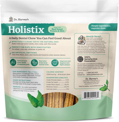 Dr. Harvey'S Holistix Dental Chews for Dogs for Fresh Breath (24 Sticks) | Mint, Sweet Potato, Dried Kelp & Oyster Shells - Supports Teeth Cleaning5