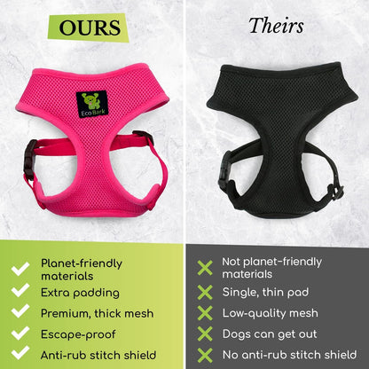 Ecobark Dog Harness, Soft Mesh over the Head Vest Harness, Red, Small | Luxurious Eco Friendly No Pull & No Choke Design, Padded Breathable Body Halter, anti Rub, for Puppy, Toy & Small Breeds2