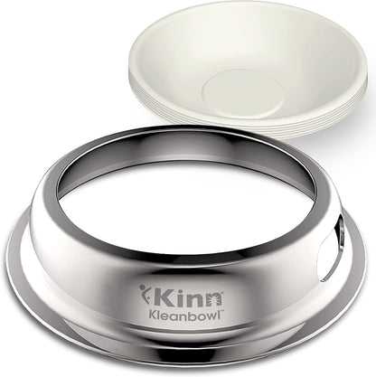 Kinn Kleanbowl Pet Bowl Stainless Steel Frame, 8 Oz (Pack of 1) | Compostable Refills, Spill-Proof Stable, Disposable, Easy Cleaning, No Plastic17