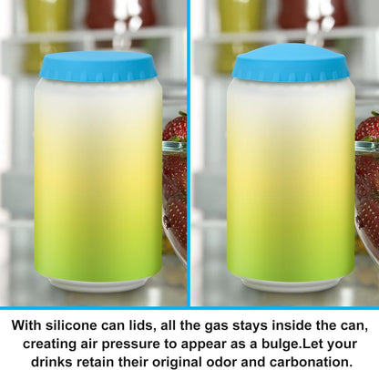 6 Pack Silicone Soda Can Cover Lids, Reusable Soda Can Lids Beer Can Covers Pop Can Covers, BPA Free Silicone Can Cover, Stopper and Protector for Soda, Beer, Beverage, Juice, Coke, Fits Standard Cans5