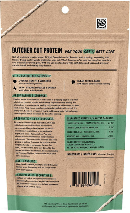 Vital Essentials Freeze Dried Minnows Cat Treats, 1.0 Oz Bag | Single Ingredient, Premium Quality Protein, Grain Free, Healthy Treats, USA Made with U.S. & Globally Sourced Ingredients2