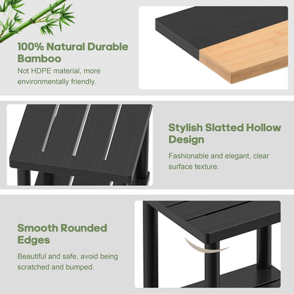 Outdoor Side Table with 2-Tier, Bamboo Small Patio Adirondack Tables | Black,Easy Assembly,Easy Maintenance,Weather Resistant,Indoor,Outdoor,Patio,Pool,Porch5