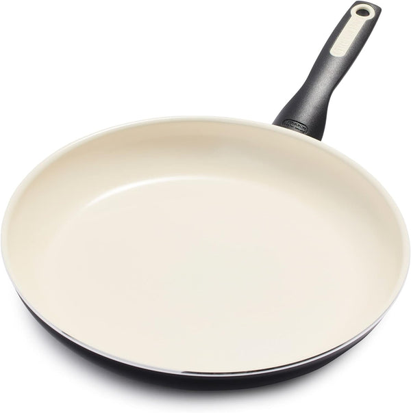 Rio Healthy Ceramic Nonstick 12" Frying Pan Skillet, Pfas-Free, Dishwasher Safe, Black1
