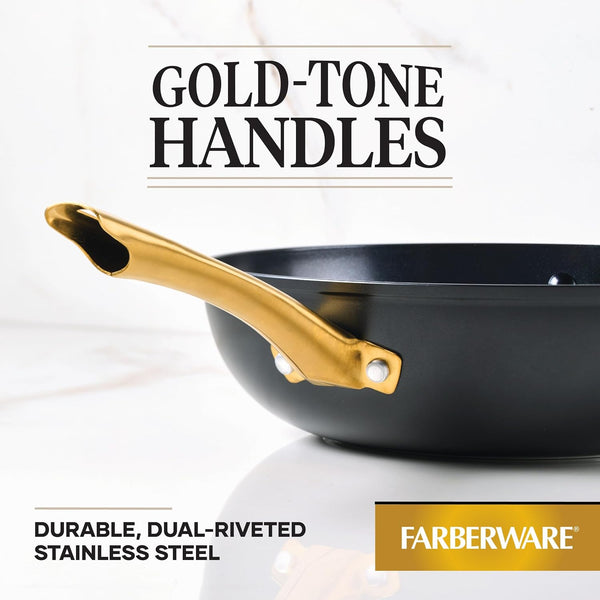 Forged Induction Ceramic Nonstick Stir-Fry Pan with Helper Handle, Dishwasher Safe, Suitable for All Stovetops, 12.25 Inch Wok Pan - Black7