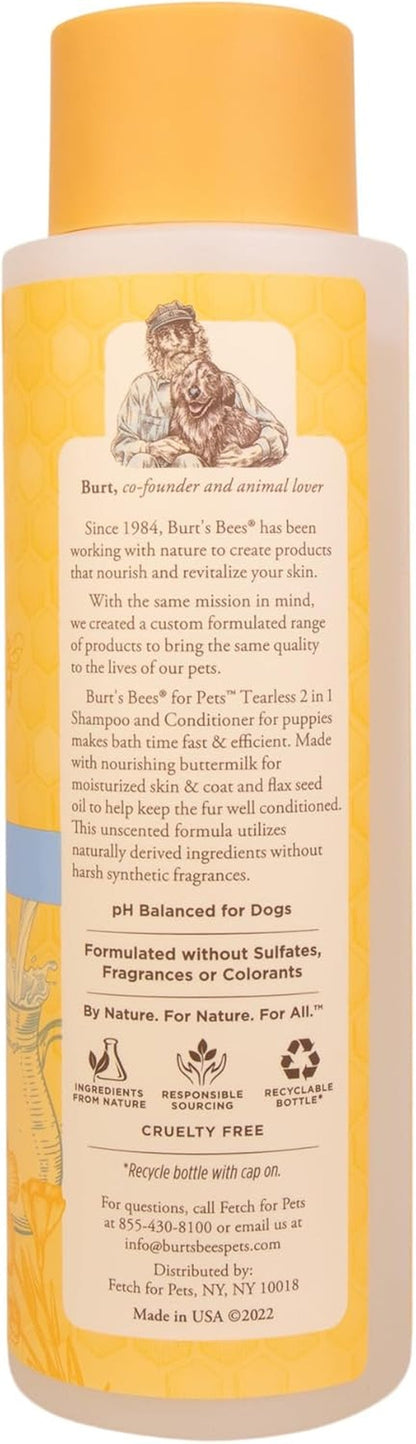 Burt’S Bees for Pets Tear Free Puppy Shampoo & Conditioner with Buttermilk, 2 in 1 Gentle Dog Shampoo for Puppies, Cleans and Conditions Sensitive Skin, 16 Fl Oz | Gentle 2-In-1 Formula Cleans and Conditions Sensitive Puppy Skin and Coat; Tearless for Easy Bath Time10