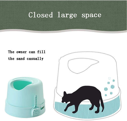 Dog Potty Training Toilet ﻿ Top Entry Cat Litter Bowl Anti-Splashing Toilet Semi-Closed Tray Fully Enclosed(White)4