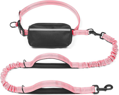 Iyoshop Hands Free Dog Leash with Zipper Pouch, Dual Padded Handles and Durable Bungee for Walking, Jogging and Running Your Dog (Large, 25-120 Lbs, Black)20