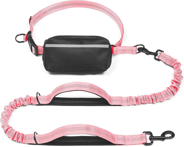 Iyoshop Hands Free Dog Leash with Zipper Pouch, Dual Padded Handles and Durable Bungee for Walking, Jogging and Running Your Dog (Large, 25-120 Lbs, Black)20