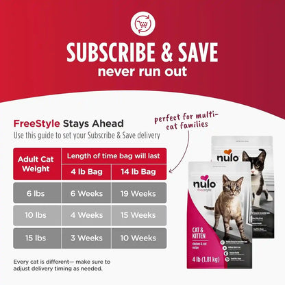 Nulo Freestyle Cat & Kitten Dry Food - Chicken & Cod Recipe, High Protein Grain Free Cat Food, Natural Kibble with Probiotics & Omega Fatty Acids, 4Lb Bag10