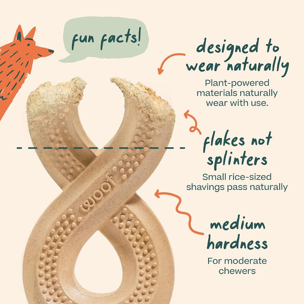 WOOF Honestchew Infinity Dog Chew Toy for Dogs under 25 Lbs | Plant-Based Materials, Easy-Grip Design, Splinter-Resistant, Durable Chew, Supports Dental Care4