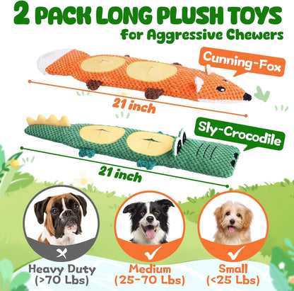 XIUGOAL Dog Toys for Aggressive Chewers, 2 Pack No Stuffing Dog Toys for Boredom and Teething, Squeaky Chew Toy for Small, Medium Breed to Keep Them Busy2
