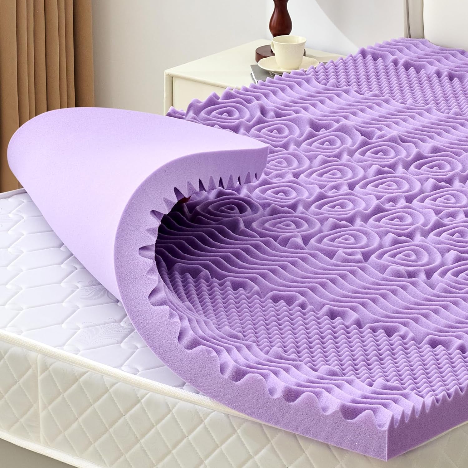 2-inch-7-zone-memory-foam-mattress-topper-twin-xl-twin-extra-long-mattress-pads-for-college-dorm-room-pressure-relieve-certipur-us-certified-39x80-inches-violet