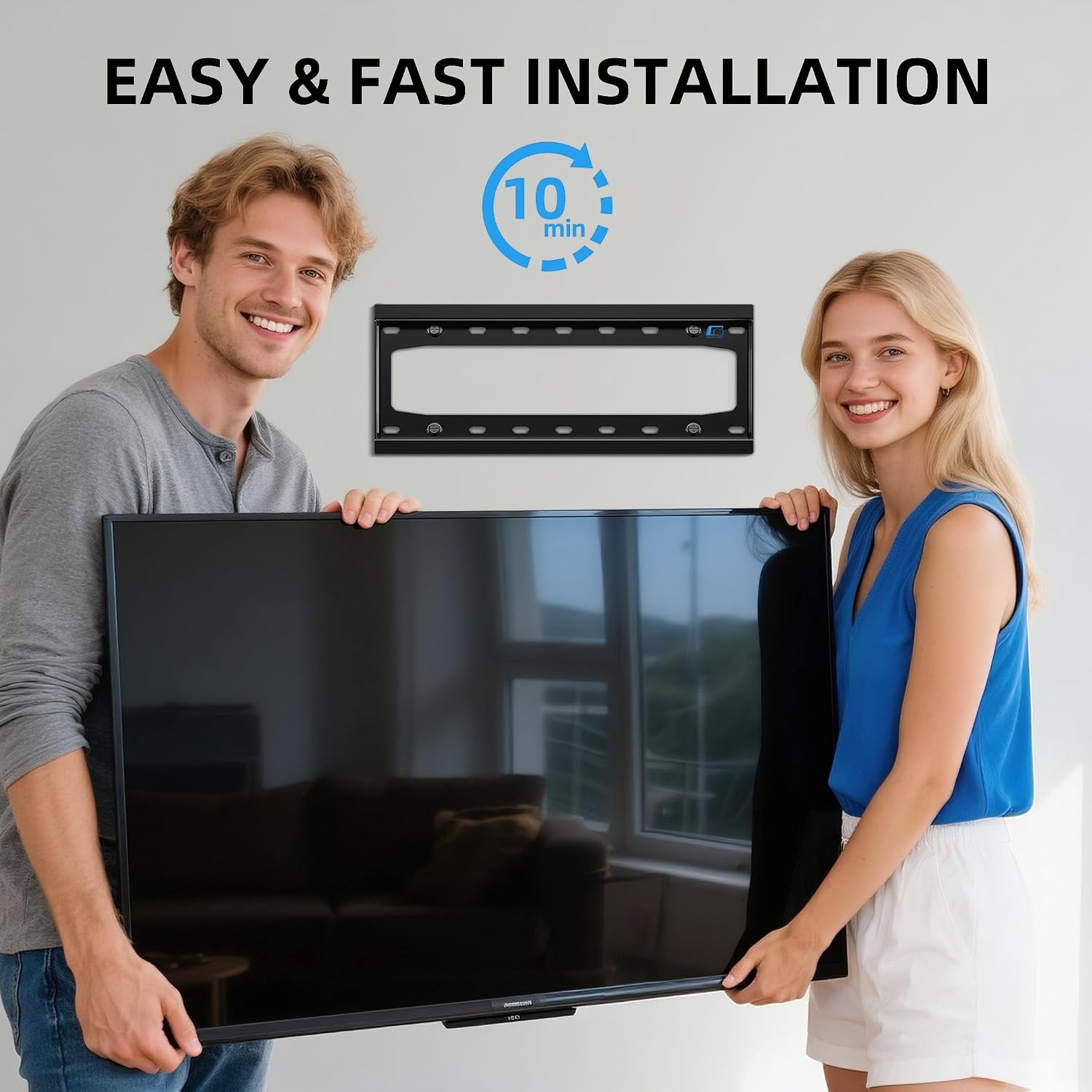 tv-wall-mount-fixed-for-most-26-65-inch-flat-curved-tvs-max-vesa-400x400mm-up-to-99lbs-fits-16-inch-wood-studs-universal-low-profile-wall-mount-tv-bracket-space-saving-hv8401