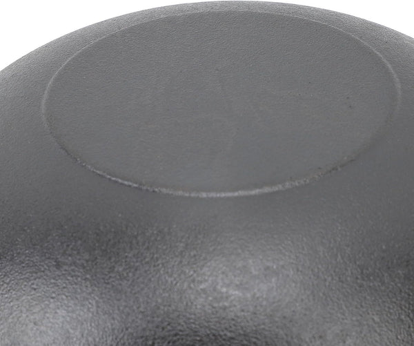 Cast Iron Wok, 14 Inch Pre Seasoned Heavy Duty Flat Bottom Chinese Pan with Wooden Lid for Stir Fry Deep Frying Grilling Steaming on Electric Gas Induction Stoves (25Cm)7