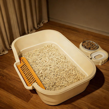 Large Cat Litter Box with Lid, Shovel, Cute Breathable Potty | Anti-Splashing Toilet,High Edges Kitty Covered Litter Boxes for Kitty Cat Litterbox for Indoor Use Cat Owners Gifts for Women1