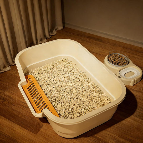 Large Cat Litter Box with Lid, Shovel, Cute Breathable Potty | Anti-Splashing Toilet,High Edges Kitty Covered Litter Boxes for Kitty Cat Litterbox for Indoor Use Cat Owners Gifts for Women1