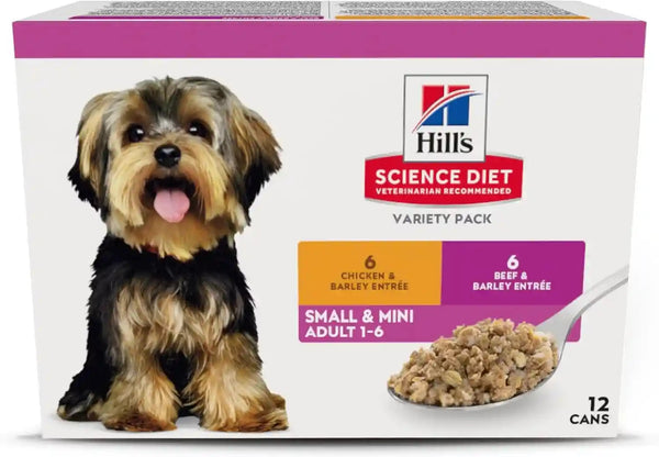 Hill'S Science Diet Adult 1-6 Small & Mini Wet Dog Food Variety Pack | #1 Veterinarian Recommended, Chicken & Vegetables, Beef & Vegetables, 3.5 Oz. Trays, 12-Pack14