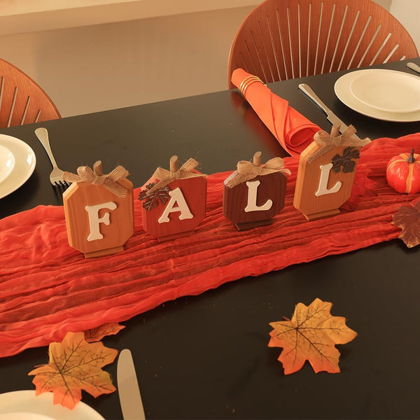 Fall Decorations for Home, Pumpkin Wood Sign with Fall Lettered for Fall Decor, Decorative Wooden Block Set Thanksgiving Decor for Tables, Tiered Tray, Mantel, Thanksgiving9