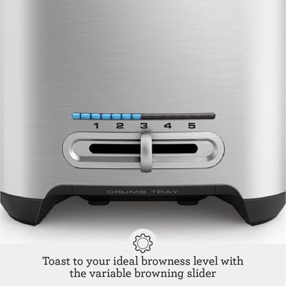 Breville BTA820XL Die-Cast Smart Toaster, 2 Slice, Brushed Stainless Steel | Toast Bagels and Thick Bread Evenly in Wide Slots with Variable Browning Control | Includes 'A Bit More' and 'Lift & Look'3