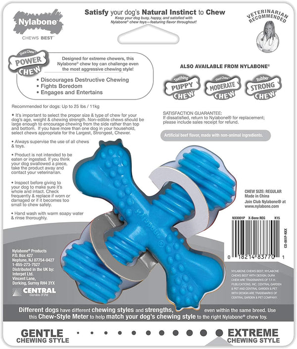 Nylabone Power Chew Comfort Hold X Bone Dog Chew Toy, Beef Flavor, Small | Small Breeds, Durable Dog Toys for Dogs up to 25 Lbs, Teeth-Cleaning Textures, Discourages Destructive Chewing, Long Lasting10