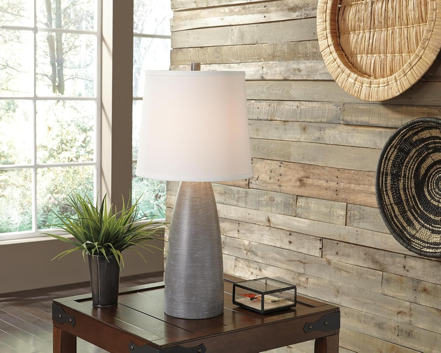 signature-design-by-ashley-shavontae-bedside-table-lamps-set-of-2-gray-stone-look-textured-gray-resin-bases-adjustable-3-way-switch-supporting-up-to-150w-for-custom-ambiance